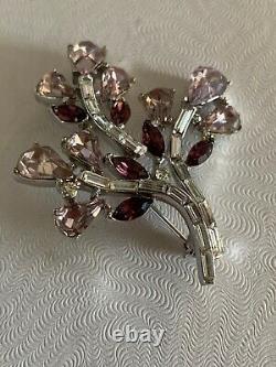 CROWN TRIFARI Alfred PHILIPPE PAT. PEND. VINTAGE Flower Bouquet Brooch Pre 1955