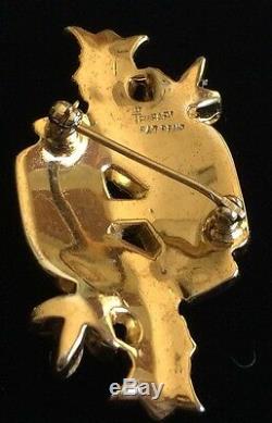 CROWN TRIFARI Alfred Philippe 1953 KING/QUEEN OF DIAMONDS Brooch & Earrings Set