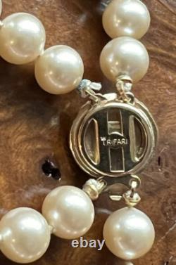 CROWN TRIFARI Alfred Philippe Double Strand Faux Pearl Necklace and Bracelet Set