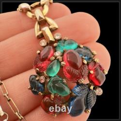 CROWN TRIFARI? Alfred Philippe? FRUIT SALAD Molded Glass Necklace STERLING