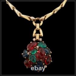 CROWN TRIFARI? Alfred Philippe? FRUIT SALAD Molded Glass Necklace STERLING