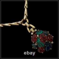 CROWN TRIFARI? Alfred Philippe? FRUIT SALAD Molded Glass Necklace STERLING