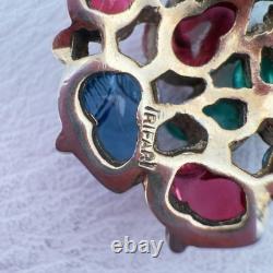 CROWN TRIFARI? Alfred Philippe? FRUIT SALAD Molded Glass Necklace STERLING