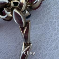 CROWN TRIFARI? Alfred Philippe? FRUIT SALAD Molded Glass Necklace STERLING