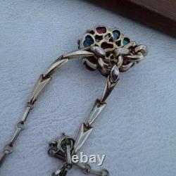 CROWN TRIFARI? Alfred Philippe? FRUIT SALAD Molded Glass Necklace STERLING