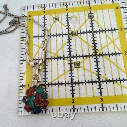 CROWN TRIFARI? Alfred Philippe? FRUIT SALAD Molded Glass Necklace STERLING