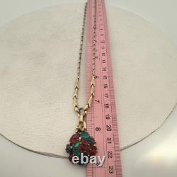 CROWN TRIFARI? Alfred Philippe? FRUIT SALAD Molded Glass Necklace STERLING