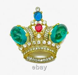 CROWN TRIFARI Alfred Philippe Jewels of India Gold Plated Crown Brooch