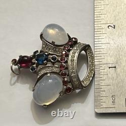 CROWN TRIFARI Alfred Philippe Sterling Silver Crown Pendant 1940's Rare