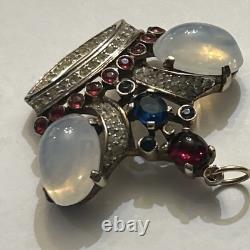 CROWN TRIFARI Alfred Philippe Sterling Silver Crown Pendant 1940's Rare