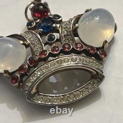 CROWN TRIFARI Alfred Philippe Sterling Silver Crown Pendant 1940's Rare