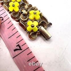 CROWN TRIFARI Alfred Philippe Yellow Forget Me Not Floral Bracelet & Pendant HTF