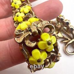 CROWN TRIFARI Alfred Philippe Yellow Forget Me Not Floral Bracelet & Pendant HTF
