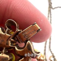 CROWN TRIFARI Alfred Philippe Yellow Forget Me Not Floral Bracelet & Pendant HTF