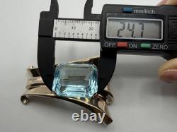 CROWN TRIFARI STERLING SILVER Alfred Philippe Large Blue Glass Retro Fur Clip