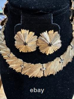 Copyright By Crown TRIFARI SET Alfred Philippe Brutalist Ruffle Leaf Rustic