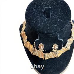 Copyright By Crown TRIFARI SET Alfred Philippe Brutalist Ruffle Leaf Rustic