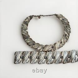 Copyright By Crown TRIFARI SET Alfred Philippe Brutalist Ruffle Leaf Rustic