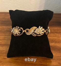 Crown TRIFARI Alfred Philippe Carousel Gold & Rhinestone Vintage Signed Bracelet
