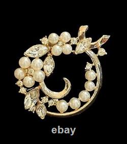 Crown TRIFARI Alfred Philippe ENCHANTED GARDEN Pearl Brooch Earrings Pat Pend