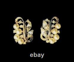 Crown TRIFARI Alfred Philippe ENCHANTED GARDEN Pearl Brooch Earrings Pat Pend