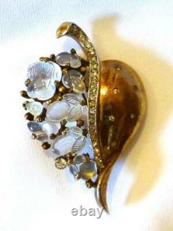 Crown TRIFARI Alfred Philippe Floraleaf Fruit Salad Rhinestone Fur Clip Brooch