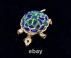 Crown TRIFARI'Alfred Philippe' Jewels of India Mosaic Glass Turtle Brooch
