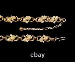 Crown TRIFARI Alfred Philippe LUCERNE Faux Pearl Gold Necklace & Clip Earrings