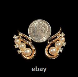 Crown TRIFARI Alfred Philippe LUCERNE Faux Pearl Gold Necklace & Clip Earrings