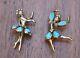 Crown TRIFARI Alfred Philippe Pair of Turquoise Ballet Petalettes Dancer Pins