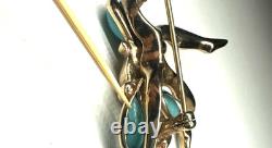 Crown TRIFARI Alfred Philippe Pair of Turquoise Ballet Petalettes Dancer Pins