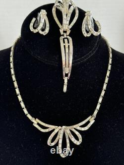 Crown TRIFARI Alfred Philippe Place Vendome Baguette Rhinestone Necklace Set