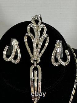 Crown TRIFARI Alfred Philippe Place Vendome Baguette Rhinestone Necklace Set