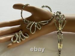 Crown TRIFARI Alfred Philippe Place Vendome Baguette Rhinestone Necklace Set