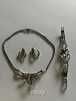 Crown TRIFARI Alfred Philippe Place Vendome Baguette Rhinestone Necklace Set