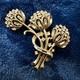 Crown TRIFARI Pat. Pend. Book Piece Alfred Philippe RHINESTONES Floral Brooch