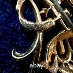 Crown TRIFARI Pat. Pend. Book Piece Alfred Philippe RHINESTONES Floral Brooch