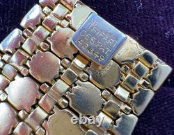 Crown Trifari 1945 Alfred Philippe Gold Tn Metal Honeycomb Thick Large Bracelet