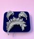 Crown Trifari 1952 Alfred Philippe Royal Plume Pave' Feather Brooch Earring Set