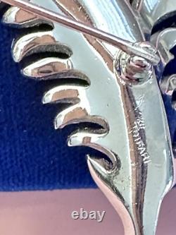 Crown Trifari 1952 Alfred Philippe Royal Plume Pave' Feather Brooch Earring Set