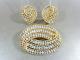 Crown Trifari 1963 Calvacade Rhinestone 18kgp Brooch & Earrings Alfred Philippe