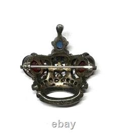 Crown Trifari Alfred PhilippeCrown Pin Brooch Sterling Silver Pat #137542 Mint