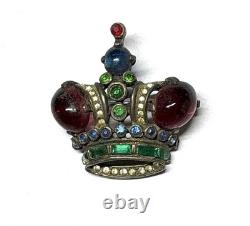 Crown Trifari Alfred PhilippeCrown Pin Brooch Sterling Silver Pat #137542 Mint