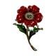 Crown Trifari Alfred Philippe 1940 Patent 120573 Red Enamel Poppy Fur Clip