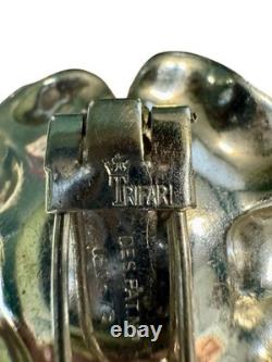 Crown Trifari Alfred Philippe 1940 Patent 120573 Red Enamel Poppy Fur Clip