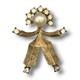 Crown Trifari Alfred Philippe 1940's Hans Katrinka Brooch Person Vermeil