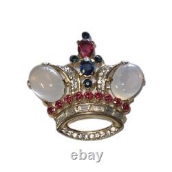 Crown Trifari Alfred Philippe 1940s Crown Brooch pat 137542