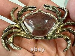 Crown Trifari Alfred Philippe 1940s Vermeil Jelly Belly Crab Brooch Pin Rare HTF