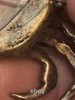 Crown Trifari Alfred Philippe 1940s Vermeil Jelly Belly Crab Brooch Pin Rare HTF