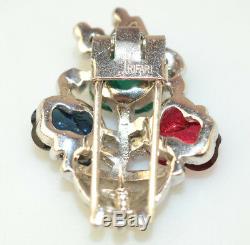 Crown Trifari Alfred Philippe 1941 Fruit Salad Fur Or Dress Clip Pin Rhinestones